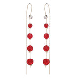 Long tassel full diamond Ball Earrings