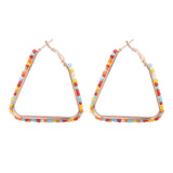Golden geometry double C earrings