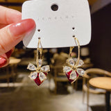 WHOLESALE crystal flower 925 silver pin earrings