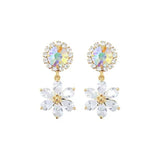 S925 silver needle five-petal flower earrings