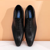 2025 Business leather shoes men's carved pointed Oxford British lace-up wedding dress retro leather shoes embossed snake leather shoes