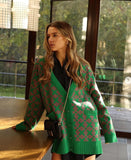 2025 New Popular, , ,  spring and autumn popular sweater cardigan jacquard medium and long cardigan knitted sweater