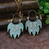 National retro tassel geometric alloy earrings
