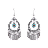 Flower tassel temperament earrings
