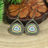 Ethnic fringed shell long earrings