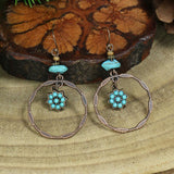 Vintage tassel round water drop exaggerated earrings