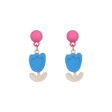 S925 Silver Needle Tulip Earrings Makaron Earrings