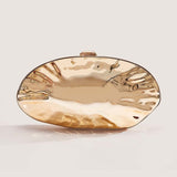 women's  new shoulder oblique span bag, special-shaped shell electroplating bag, fashion wedding dinner clutch bag