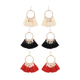 Circled tassel earrings