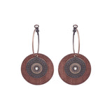 Female retro drop national wooden earrings