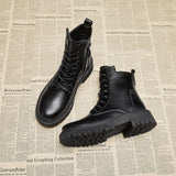 Ins trendy Martin boots women's popular autumn new British short boots platform student Internet celebrity locomotive boots casual boots F06