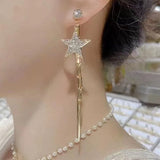 the myth of the moon stars S925 silver needle earrings
