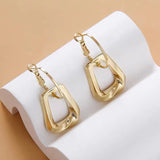 Simple geometric metal fashion earrings