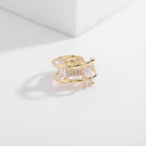 Ear buckle geometric square Zircon Earrings