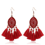 fringed bridal long geometric earrings