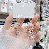 Geometric crystal glass earrings