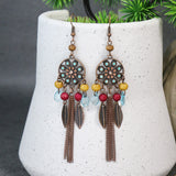 Bohemian long tassel earrings