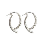 S925 silver needle crossed fishtail earrings
