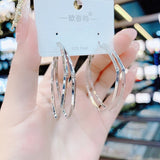 S925 silver needle square geometric earrings