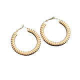 S925 silver needle retro spiral C-shaped earrings