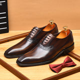 2025 Suit leather shoes men's business dress leather pointed British retro Oxford shoes hand-polished Popularan version men's shoes wholesale