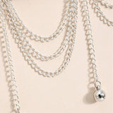 4328 2025 New hot-selling small ball pendant multi-layer wave fringe chain pendulum chain waist chain waist jewelry daily wear