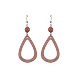 Fashion retro wooden beads hand-woven geometric hollow tassel earrings