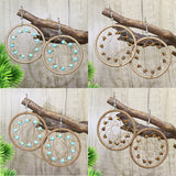 Hoop mesh turquoise earrings