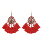 fringed bridal long geometric earrings