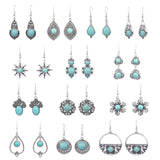 Turquoise earrings with wind flowers and water drops