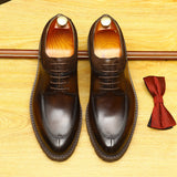 2025 Internet celebrity bloggers recommend thick-soled heightening round head leather shoes men's leather splicing casual leather shoes wedding single shoes men