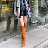 2025  Pile boots slim boots children's  autumn and winter brown wide boots but knee high knight boots