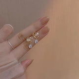 S925 silver needle gentle drop opal earrings