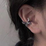 Korean black zircon butterfly earrings