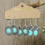 Geometric bohemian turquoise earrings