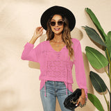 2025 new knitted sweater women's autumn and winter love hollow short-sleeved temperament commuter sweater top