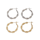 S925 silver needle twist design earrings