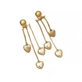 S925 silver needle metal small peach tassel earrings