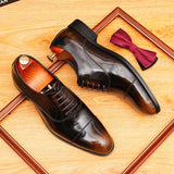 2025 Douyin Internet celebrity patent leather glossy dress business leather shoes pointed men's leather Oxford shoes British style wedding shoes