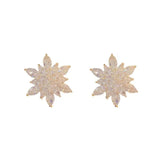 S925 Silver Needle Sunflower Snow Flower Diamond Earrings