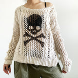 2025 autumn and winter  new street hipster solid color knitted bottoming shirt hollow twist crew neck sweater women