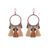 National Geometric Round Wooden Bead Earrings