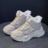 Fleece high-top dad shoes women's popular winter new Korean version warm sports shoes student ins cotton shoes K819-5