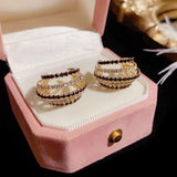 S925 silver needle exaggerated C-shaped earrings