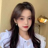 S925 silver needle pearl diamond irregular love earrings