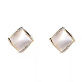 S925 Silver Needle Opal Earrings