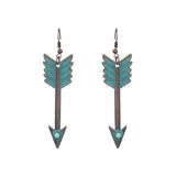Retro earrings geometric turquoise tassel earrings