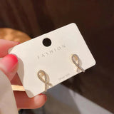 S925 silver needle fashion cross full diamond small simple earrings