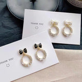 S925 Silver Needle Simple Bow Flash Diamond Geometric Retro Earrings