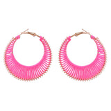 Metal hoop double C earrings